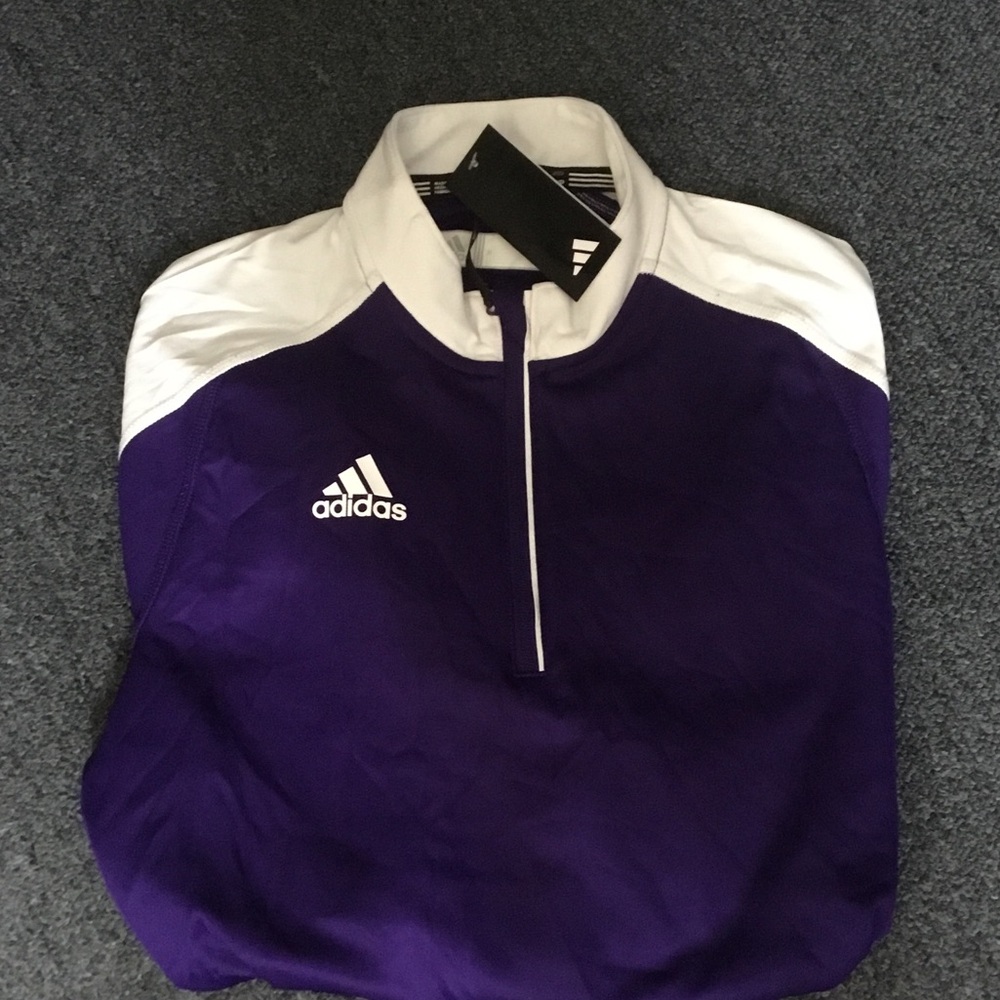 adidas Purple and White Half-Zip Men Jacket